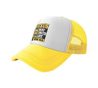 DPgUfPV Jesus The Way Truth Life John 14:6 Christian Bible Baseball Cap Mesh Trucker Hat Women Cowboy Men Dad Hat Black, jaune, Taille unique