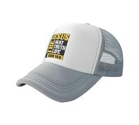 DPgUfPV Jesus The Way Truth Life John 14:6 Christian Bible Baseball Cap Mesh Trucker Hat Women Cowboy Men Dad Hat Black, gris, Taille unique