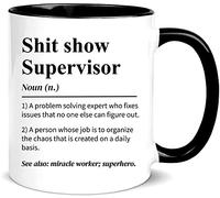 DPgUfPV Shit Show Supervisor Mug en céramique pour Boss, Team Manger, Director Thank You, 325 ml
