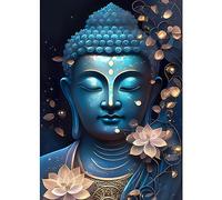 DPHERO 5D Bouddha Diamond Painting, DIY Fleurs Peinture Broderie Diamant Painting Kit Complet,Bricolage Bouddhisme Diamant Artisanat Strass Point de Croix Painting pour Adultes Enfants 30x40 cm