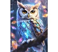 DPHERO 5D Bricolage Diamond Painting, DIY Broderie Lumineux Hibou Diamant Kit Complet, Peinture Diamant Artisanat Strass Point de Croix pour Adultes, Enfants 30x40 cm