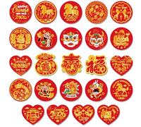 DPKOW 240pcs 2026 Nouvel An Chinois Autocollants d’Étiquette, Emballage Sceau Stickers pour Nouvel An Chinois Décoration du Carte Enveloppe Scrapbooking Gommettes Stickers Chinses New Year