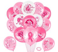 DPKOW 27pcs Ballons Octobre Rose pour Sensibilisation Cancer du Sein d'Octobre Rose Décoration Activité, Espoir, Lutte Contre, Prévention