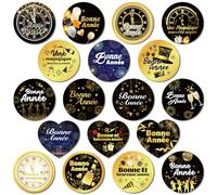 DPKOW 72pcs Français Bonne Année Autocollants Étiquette pour Cadeaux Sacs Boîtes Décoration du Nouvel An 2026, Bonne Année Gommettes Stickers pour Carte Enveloppe Emballage Sceau Décoration