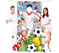 DPKOW Bannière de football d'Angleterre - Accessoires photo, visage de footballeur, décoration de fête de football Euro England World 2026, 185 x 90 cm
