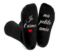 DPKOW Chaussettes Homme Saint Valentin, Chaussettes Je t'aime ma petite aime, Chaussette Je t'aime Cadeaux pour Homme, Cadeau de Saint-Valentin, Motif Coeur, Cadeau Romantique pour la un Anniversaire