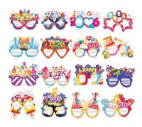 DPKOW deco nouvel an 2026 coloré lunettes nouvel an 2026 Lunettes de bonne année cotillons nouvel an 2026 déco nouvel an 2026 decoration nouvel an 2026,16 pièces