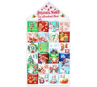 DPKOW Français Calendrier de l'Avent à Remplir 2025, Vide Calendrier de l'Avent a Remplir Soit Meme, Tissu Calendrier de l'Avent Suspendu avec 24 Poches pour DIY Noël Calendrier Enfant Adulte