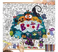 DPKOW Halloween Nappe de Table à Colorier avec Stylos, 47 x 33 Pouces Géant Halloween Nappe à Colorier pour Enfants Artisanat Cadeau d'halloween Anniversaire, Halloween Affiche à Colorier en Papier