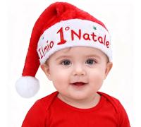DPKOW Il Mio Primo Natale Babbo Cappello Neonato Regalo per Primo Natale Neonato Cappello Economico per Bimba Bimbo, Taglia Unica, Accessori per Costume di Nascita Natale
