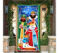 DPKOW Les Trois Rois Mages Bannière Décoration Crèche Noël, Porte Bannière pour Noël Intérieur Extérieure Décoration, Crèche Trois Rois Mages Décoration, 185 * 90cm