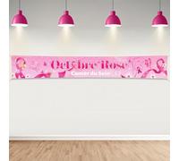 DPKOW Longue Bannière Cancer du Sein d'Octobre Rose Décoration Banderole Affiche pour Sensibilisation Cancer du Sein d'Octobre Rose Accessoires Activité Publique, 270 * 40 cm
