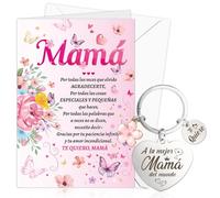 DPKOW Mamá Tarjeta Día de la Madre Llavero Mamá Te Quiero Regalo Mejor Madre del Mundo