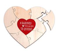 DPKOW Originales Regalo Para San Valentín Hombre Mujer, Te Amo Razon Rompecabezas de Madera de Forma Corazón Para Pareja Regalo Aniversario, Compromiso Boda Regalo Para Novio Novia Creativas