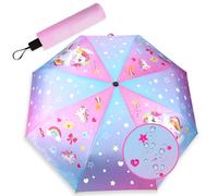 DPKOW Parapluie licorne, parapluie pour enfants qui change de couleur sous la pluie, parapluie pliable, parapluie pour enfants pour cartables, cadeaux licorne pour filles enfants parapluies, 98 cm