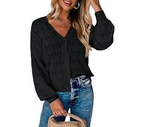 DPLBAZHC Cardigan Femme Hiver Cardigan À Fleurs Ajourées pour Femme Cardigan Blanc Au Crochet Élégant Court Ajouré Léger Boutonné en Tricot Au Crochet Hauts Noirs M