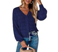 DPLBAZHC Cardigan Femme Noel Cardigan À Fleurs Ajourées pour Femme Cardigan Blanc Au Crochet Élégant Court Ajouré Léger Boutonné en Tricot Au Crochet Hauts Bleus XXL