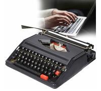 DPLXFPP Machine À Écrire Manuelle Rétro, Machine À Écrire Manuelle Portable Traditionnelle, Machine À Écrire Vintage, Machine À Écrire Manuelle Rétro en Clavier Rouge-Noir avec Clavier Anglais,Black