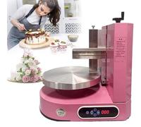 DPLXFPP Machine À Glaçage Gâteau Portable, Outil Glaçage Gâteau Réglable, Machine De Glaçage De Gâteau d'anniversaire, Machine De Lissage Décoration De Crème De Pain De Gâteau,Pink