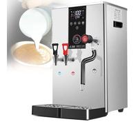 DPLXQPP Kit Complet Mousseur à Lait Pro+Distributeur Eau Chaude,20l Acier INOX 304,3000w,Sorties Eau Chaude/Froide,Buse 360°,Parfait pour Ouvrir Un Salon De Thé Ou Café Silver