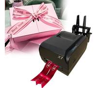 DPLXQPP Machine d'impression Ruban,Imprimante Ruban Numérique à Quatre Rangées,Machine D'estampage à Chaud pour Emballages Cadeaux,150 Mm/S,Résolution d'impression:200 Dpi,Doublerow-220V