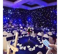 DPLXQPP Tissu Ciel étoilé LED Haute Densité 20 LEDs/M²,Toile De Fond en Velours Noir pour Décoration Murale,Nappe,Plafond étoilé Et Studio Photo 2m*3m