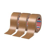 Dpm tapes tesapack 60013 Ruban adhésif en papier renforcé, résistant au vieillissement et à la déchirure, silencieux et fort adhésif, Lot de 3 rouleaux (> 25 kg)