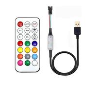 DPNABQOOQ Contrôleur de Pixels Couleur 14 Touches, 17 Touches, 21 Touches, DC5 V, USB, RGB, Puce 1024, Compatible avec Les LED WS2811, WS2812, 6812 et 1903(3P)