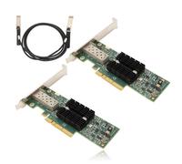 Dpofirs 10Gb SFP+ PCI-E Network Card NIC, 2PCS PCIE SFP+ Network Adapter MNPA19 10Gb SFP+ PCIE Network Card with 3.28ft Conversion Cable Pice Network Adapter Card for for PC