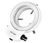 Dpofirs 140PCS LED Ring Light Lamp for Stereo Microscope, Microscope Camera 144 LED Beads Light Source Brightness Adjustable Ring Lamp, LED Microscope Ring Light with Adapter(Blanc)