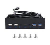 Dpofirs 2 Ports USB 3.0, 2 Ports USB .0 Interface Haute Définition pour Ordinateur, avec Port HD et Microphone, Prise en Charge de WINXP 7 8 10 2003 OS X