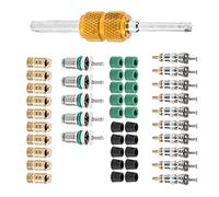 Dpofirs 46 PCS/Set Noyau de Valve de climatiseur, 46 PCS/Set, Ensemble de Noyau de Valve A/C, Outil de Suppression de noyaux de Valve de climatisation, Outil de réparation de A/C R410/R22/R134a