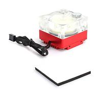 Dpofirs 500L/H Pompe de Refroidissement par Eau pour PC CPU Pump Refroidissement par Liquide Acrylique Aluminium Accessoire d'ordinateur Dissipateur de Chaleur Muet pour contrôle PWM 9.6W G1/4(Rouge)