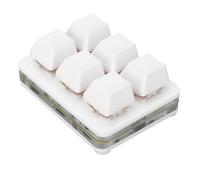 Dpofirs 6 Touches Clavier de Jeu Mécanique, Commutateur Rouge, Touches Programmables, pour for Linux, OS X, RPI, avec des Lumières RVB, des Commutateurs Swappables Chauds, pour Le (White)