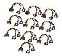 Dpofirs Adaptateur D'alimentation 10 Pièces, 15 Broches, Connecteur 1 Mâle à 2 Femelle, Cordon D'alimentation pour Charge de Transfert de Données, Cordon en PVC pour Pièce D'ordinateur