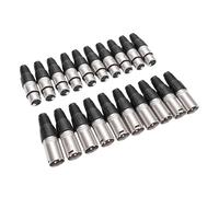 Dpofirs Adaptateur de Câble XLR pour Microphone, 20 Pièces, Connecteur à Souder en Alliage de Zinc, Ensemble Complet pour Mélangeurs (SILVER Universel)