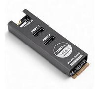Dpofirs Adaptateur M.2 NVMe vers Type E, Double Carte D'extension USB 3.2 10 Gbit/s sur Panneau Avant, Convertisseur NVMe M Key vers Type E, Boîtier en Alliage D'aluminium, Plug and Play