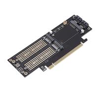 Dpofirs Adaptateur PCIE X4 / X8 / X16 NVMe avec Une Structure de Dissipation Thermique Poreuse en Bande de Cuivre Double Face pour PCIE NVMe M.2 SSD, M.2 AHCI NGFF, MSATA