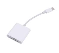 Dpofirs Adaptateur USB C 2 en 1, Lecteur de Carte, Prise en Charge Plug and Play, Transfert de Données Rapide pour Téléphone, Appareil Photo, Carte Mémoire de Type C, Adaptateur Mémoire pour