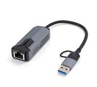 Dpofirs Adaptateur USB vers Ethernet, Adaptateur Réseau USB 3.0 vers 5G 5 Gbit/s pour OS X10.6-11.x, wins 10, avec Ports A/C