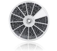 Dpofirs Assortiment de 600 petites vis, écrous et 12 sortes d'acier inoxydable M1 M1.2 M1.4 M1.6 Outil de réparation pour montres, lunettes, appareils électroniques