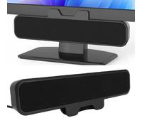 Dpofirs Barre de Haut-Parleur USB, 10 W à Clipser pour Moniteur PC avec Contrôle du Volume et Touche de Sourdine, Haut-Parleur Stéréo Filaire pour Ordinateur de Bureau, Ordinateur