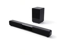 Dpofirs Barre de Son Bluetooth avec Caisson de Basses, Système de Son Surround Virtuel pour TV, HDMI (Arc)/Optique/AUX 3,5 mm/USB/télécommande/Microphone (Black)