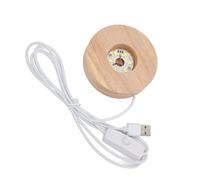 Dpofirs Base d'affichage en Bois à LED, socles d'affichage Pratiques et Pratiques, Base de lumière LED pour l'art en résine de Verre de Cristal de Tour de sélénite(Base de lumière Blanche)