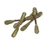 Dpofirs Bâtonnets à Mâcher pour Lapin, Bâtons à Mâcher pour Hamster avec Boules d'herbe de Luzerne, 5 Pièces en Bois de Pommier Naturel, Petits Jouets de Broyage des Dents pour Animaux de