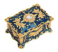 Dpofirs Boîte à Bijoux Vintage en Métal Petite Boîte de Rangement de Bijoux de Bibelot, Boîte à Bijoux de Bibelot Rectangulaire 3