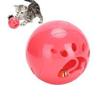 Dpofirs Boule Roulante Interactive LED pour Animaux de Compagnie, avec Cloche et Lumière Clignotante pour Le Son du Chat, Jouet Amusant à Mouvement Aléatoire pour Jeu en Intérieur (Rouge)