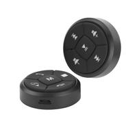 Dpofirs Bouton de Commande au Volant de Voiture, Interrupteur de Volume sans Fil, pour GPS, DVD, Réglage du Volume de la Musique, Contrôle Muet, Lot de 2 Télécommandes Noires pour Une Conduite Plus