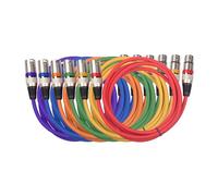 Dpofirs Câble XLR Câbles de Micro Colorés Câble D'éclairage de Scène pour le Mélange Sonore Mélangeur de Microphone Mâle à Femelle à 3 Broches pour Scène de Projecteur Alliage de Zinc + PVC + Fil