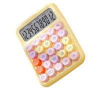 Dpofirs Calculatrice, Calculatrice à Interrupteur Mécanique avec Touches Colorées pour la Maison, l'école et Le Bureau, Clavier Numérique de Bureau, électronique (Yellow)